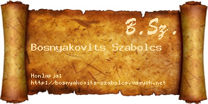 Bosnyakovits Szabolcs névjegykártya