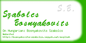 szabolcs bosnyakovits business card